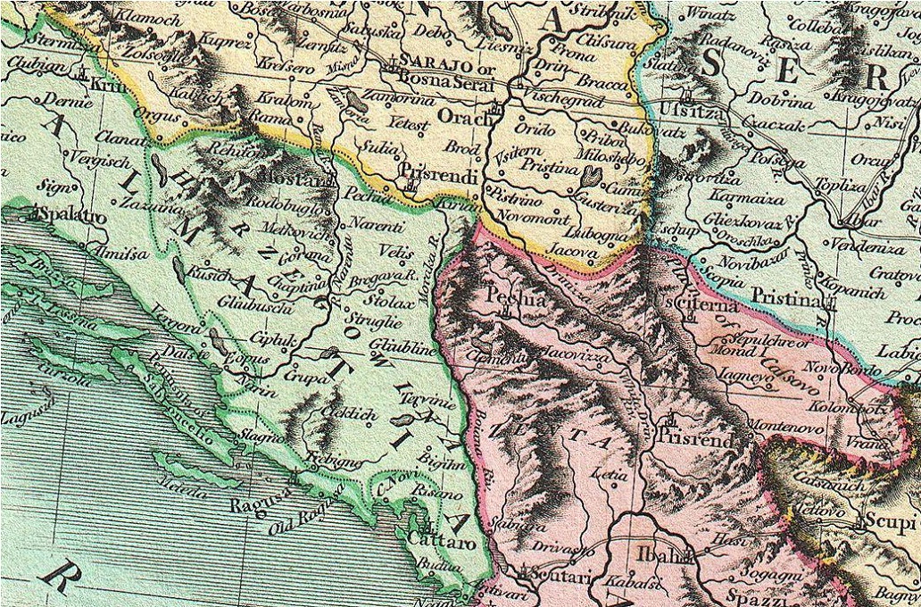 Deo mape Balkana 17. vek